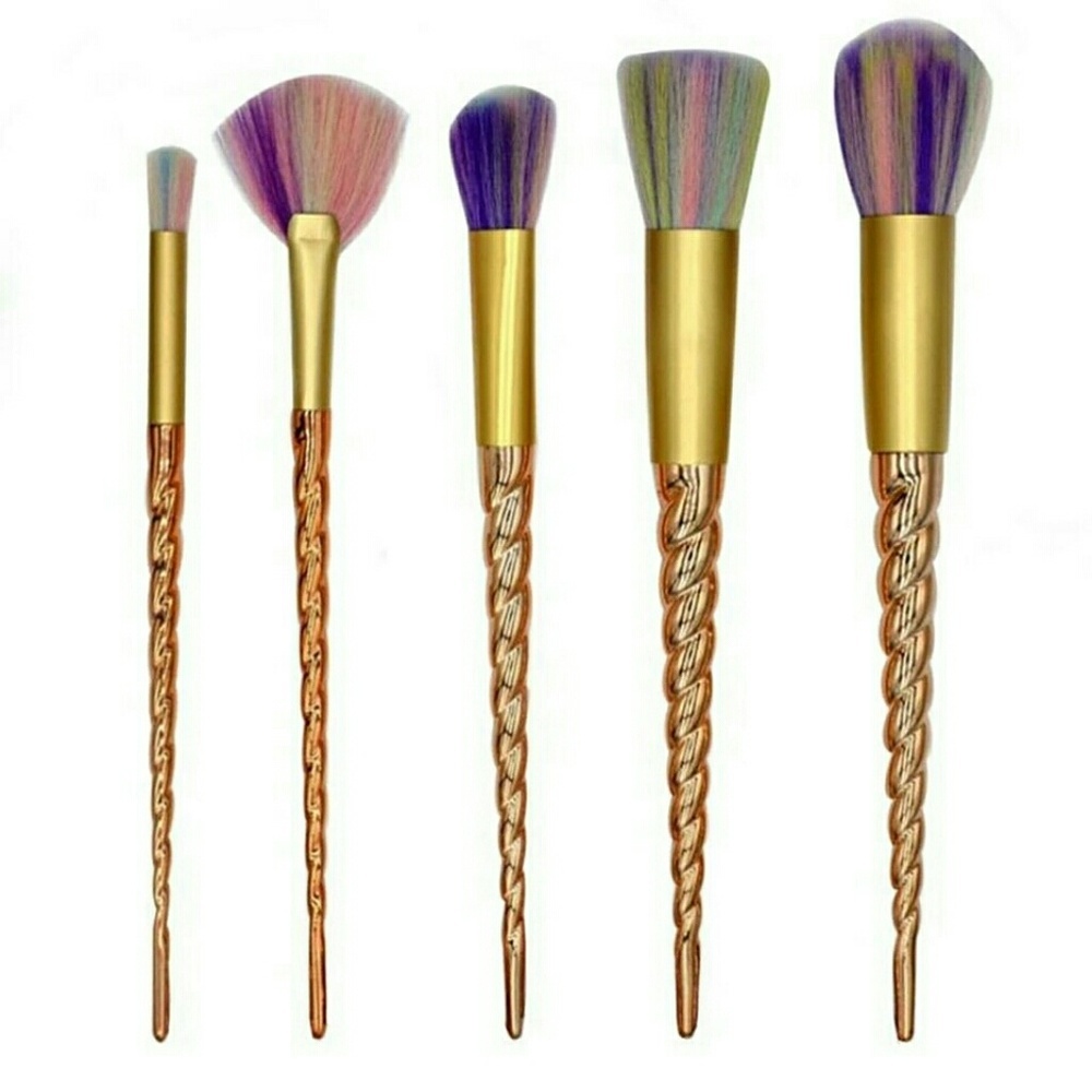 5 pcs Royal Gold Makeup Brush Set